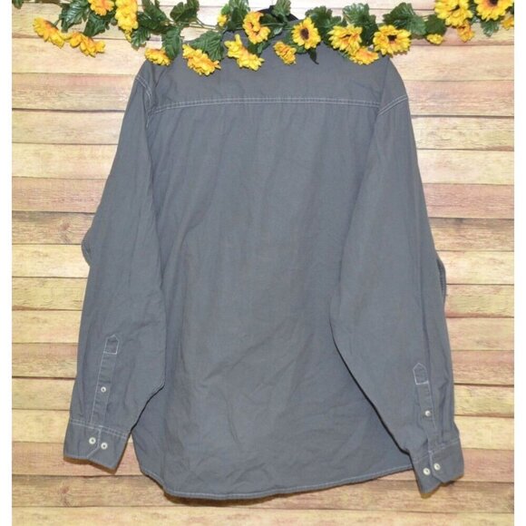 Wrangler Men's XXL Dark Gray Long Sleeve Thick Cotton Button Front Shirt Western - Picture 5 of 7